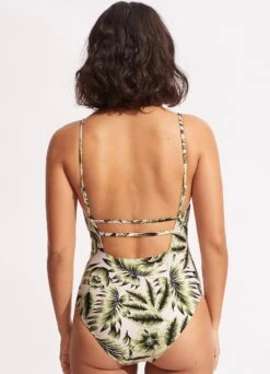 Island In The Sun Square Neck One Piece - Avocado -Seafolly Sales Store 10880 946 Avocado 4