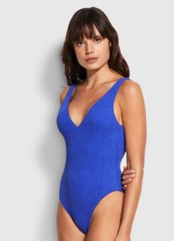 Sea Dive Deep V Neck One Piece - Cobalt -Seafolly Sales Store 10974 861 Cobalt 3