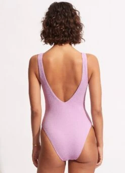 Sea Dive Deep V Neck One Piece - Lilac -Seafolly Sales Store 10974 861 Lilac 4