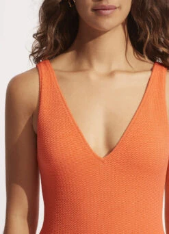 Sea Dive Deep V Neck One Piece - Mandarin -Seafolly Sales Store 10974 861 Mandarin 6