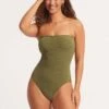 Sea Dive DD Bandeau One Piece - Khaki -Seafolly Sales Store 11011DD861 Khaki 3