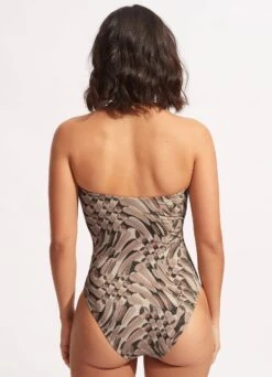 Poolside DD Bandeau One Piece - Sepia -Seafolly Sales Store 11011DD954 Sepia 5