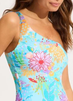 Under The Sea One Shoulder One Piece - Blue Mist -Seafolly Sales Store 11014 061 Blue 20Mist 6