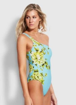 Full Bloom One Shoulder One Piece - Sky -Seafolly Sales Store 11014 932 Sky 3