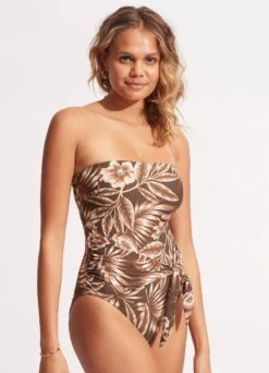 Island In The Sun DD Bandeau One Piece - Tiramisu -Seafolly Sales Store 11018DD946 Tiramisu 3