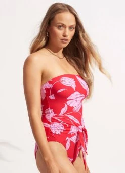 Fleur De Bloom DD Bandeau One Piece - Chilli Red -Seafolly Sales Store 11018DD983 Chilli 20Red 3