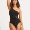 Seafolly Collective Tie Waist One Piece - Black -Seafolly Sales Store 11027 942 Black 7