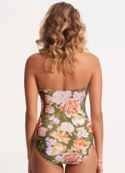 Paradise Garden DD Bandeau One Piece - Avocado -Seafolly Sales Store 11030DD960 Avocado 4