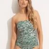 Wild At Heart DD Bandeau One Piece - Evergreen -Seafolly Sales Store 11030DD988 Evergreen 1
