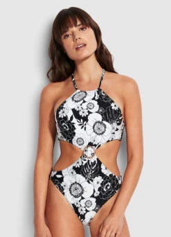 Summer Of Love High Neck One Piece - Black -Seafolly Sales Store 11037 928 Black 2