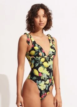 Lemoncello V Neck One Piece - Black -Seafolly Sales Store 11041 945 Black 3