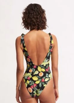 Lemoncello V Neck One Piece - Black -Seafolly Sales Store 11041 945 Black 4