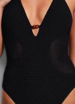 Dreamcatcher Halter One Piece - Black -Seafolly Sales Store 11043 930 Black 6