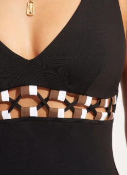 Sun Stripe One Piece - Black -Seafolly Sales Store 11051 947 Black 6