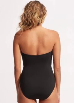 Sun Stripe DD Bandeau One Piece - Black -Seafolly Sales Store 11053DD947 Black 4