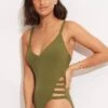 Seafolly Collective Gathered Strap One Piece - Avocado -Seafolly Sales Store 11055 942 Avocado 1