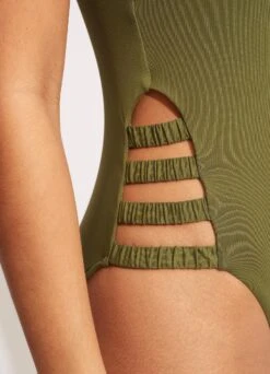 Seafolly Collective Gathered Strap One Piece - Avocado -Seafolly Sales Store 11055 942 Avocado 5