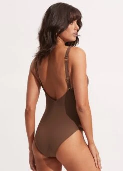 Seafolly Collective Gathered Strap One Piece - Tiramisu -Seafolly Sales Store 11055 942 Tiramisu 4