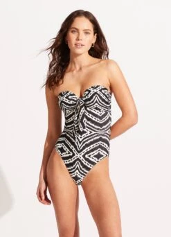 Zanzibar Twist Tie Front One Piece - Black