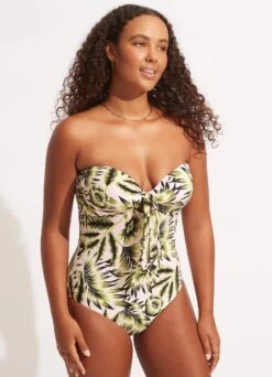 Island In The Sun Twist Tie Front One Piece - Avocado -Seafolly Sales Store 11058 946 Avocado 3