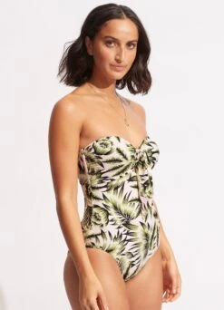 Island In The Sun Twist Tie Front One Piece - Avocado -Seafolly Sales Store 11058 946 Avocado 4