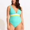 Slice Of Splice Deep V Neck One Piece - Lime Burst -Seafolly Sales Store 11067 990 Lime 20Burst 1