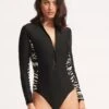 Skin Deep Long Sleeve Surf Suit - Black -Seafolly Sales Store 11068 940 Black 1