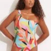 Tropfest Reversible One Shoulder One Piece - Aquamarine -Seafolly Sales Store 11070 978 Aquamarine 1