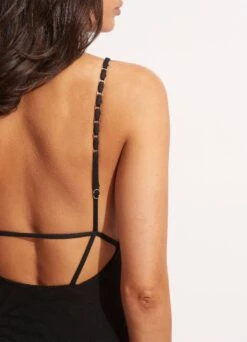 Second Wave V Neck One Piece - Black -Seafolly Sales Store 11071 968 Black 5