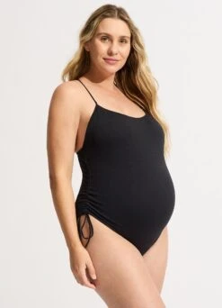 Sea Dive Scoop Neck Drawstring Side One Piece - Black -Seafolly Sales Store 11077 861 Black 4 7667178d 5df3 4c80 8369 60756718c824