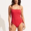 Sea Dive Scoop Neck Drawstring Side One Piece - Chilli Red -Seafolly Sales Store 11077 861 Chilli 20Red 2