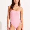 Sea Dive Scoop Neck Drawstring Side One Piece - Parfait Pink -Seafolly Sales Store 11077 861 ParfaitPnk 3
