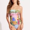 On Vacation Bandeau One Piece - Azure -Seafolly Sales Store 11099 022 Azure 3