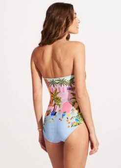 On Vacation Bandeau One Piece - Azure -Seafolly Sales Store 11099 022 Azure 5