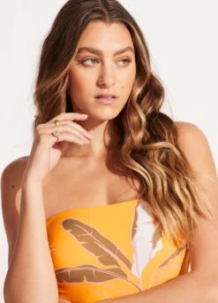 Palm Paradise Bandeau One Piece - Rockmelon -Seafolly Sales Store 11099 028 Rockmelon 6