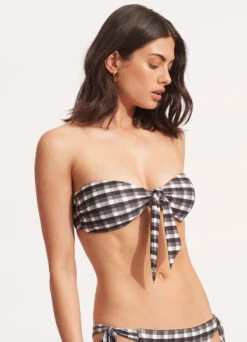 Portofino Twist Tie Front Bandeau - Black -Seafolly Sales Store 31187 939 Black 3