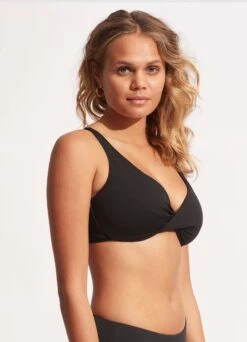 Seafolly Collective Wrap Front F Cup Bra - Black 11 Seafolly Collective Wrap Front F Cup Bra - Black -Seafolly Sales Store 31219F 942 Black 3