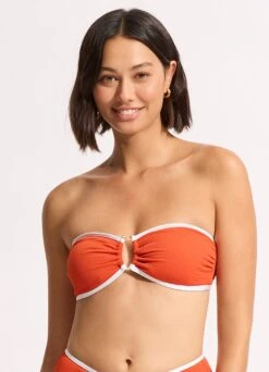 Beach Bound Ring Front Bandeau Bikini Top - Tamarillo -Seafolly Sales Store 31283 072 Tamarillo 4