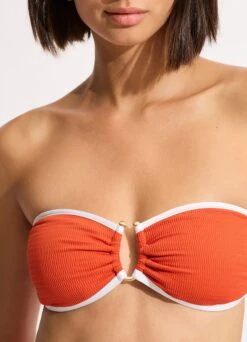 Beach Bound Ring Front Bandeau Bikini Top - Tamarillo -Seafolly Sales Store 31283 072 Tamarillo 7