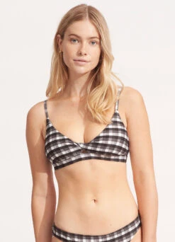 Portofino Twist Front Bralette - Black