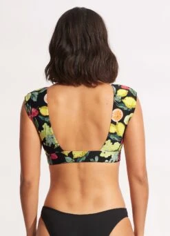 Lemoncello Cap Sleeve Top - Black -Seafolly Sales Store 31376 945 Black 4