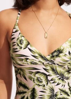 Island In The Sun Wrap Front Tankini Top - Avocado -Seafolly Sales Store 31381 946 Avocado 5