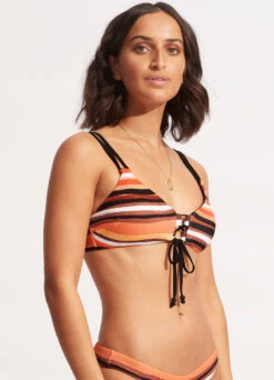 Sun Stripe Reversible Bralette - Black 13 Sun Stripe Reversible Bralette - Black -Seafolly Sales Store 31389 947 Black 4