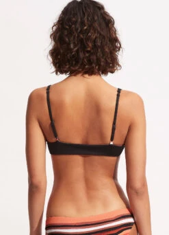 Sun Stripe Reversible Bralette - Black 14 Sun Stripe Reversible Bralette - Black -Seafolly Sales Store 31389 947 Black 5