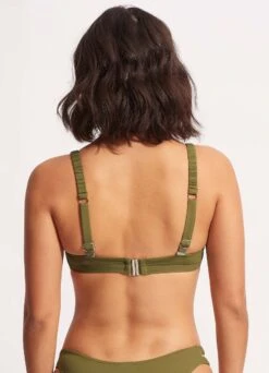 Seafolly Collective Gathered Strap Bralette - Avocado -Seafolly Sales Store 31390 942 Avocado 4