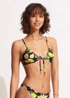 Lemoncello Drawstring Bralette - Black -Seafolly Sales Store 31393 945 Black 203