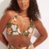 Paradise Garden Tab Front Halter Bra - Avocado -Seafolly Sales Store 31400 960 Avocado 1