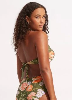 Paradise Garden Tab Front Halter Bra - Avocado -Seafolly Sales Store 31400 960 Avocado 5