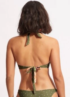 Paradise Garden Tab Front Halter Bra - Avocado -Seafolly Sales Store 31400 960 Avocado 6