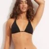 Second Wave Longline Slide Tri Top - Black -Seafolly Sales Store 31412 968 Black 1